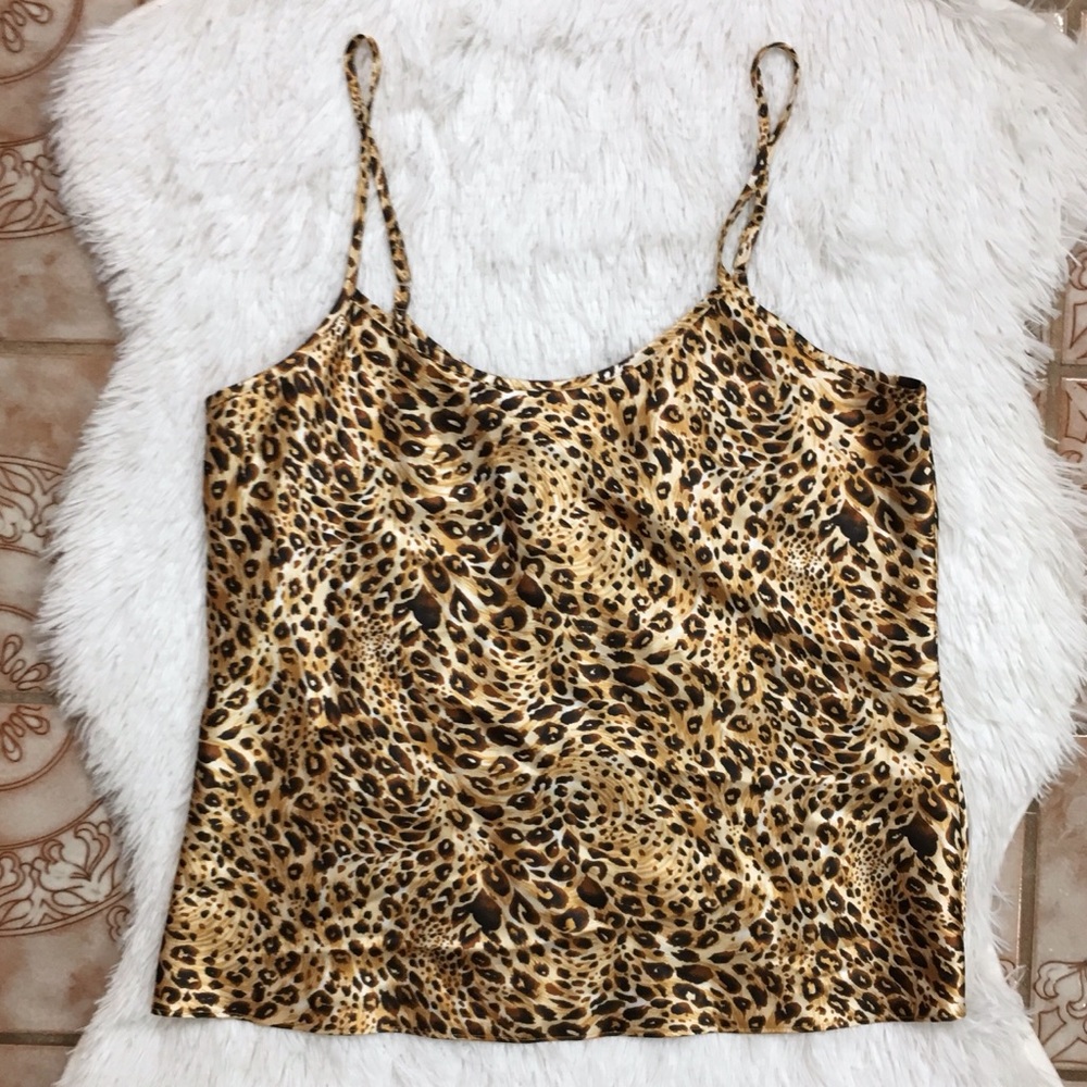 4/$20 Etonne Sarah Richards Cheetah Print Tank Top